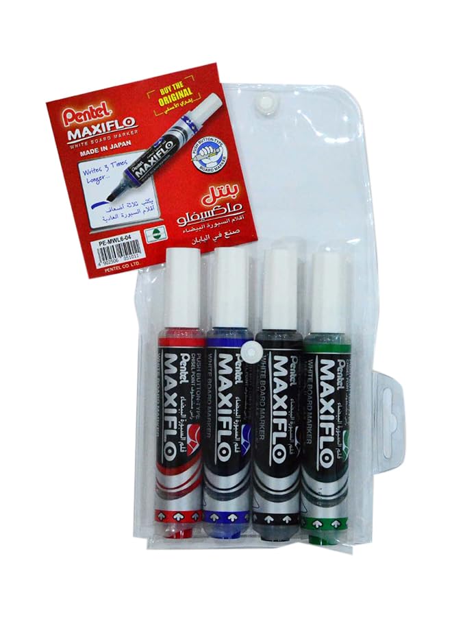 Pentel Maxiflo White Board Marker - Set Of 4